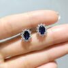 Outlet Pırlanta 2,39 Ct Pırlanta ve Safir Küpe KP02776