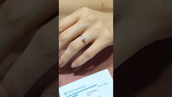 0.70 Ct HRD-Certified Oval Solitaire Diamond Ring product video