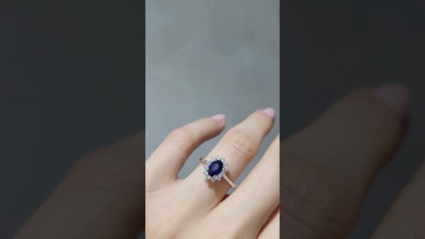 Pırlanta 1,28 Ct Pırlanta ve Safir Yüzük ürün videosu
