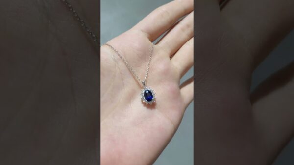 1.48 Ct Diamond and Sapphire Necklace product video