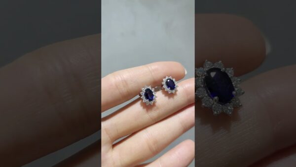 2.39 Ct Diamond and Sapphire Earrings product video