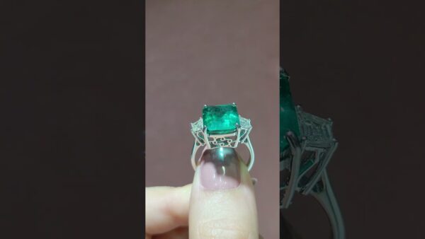 6.85 Ct Emerald Diamond Ring product video