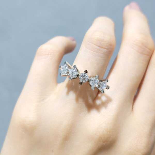 1.50 Ct GIA-Certified Five-Stone Diamond Ring — image 1