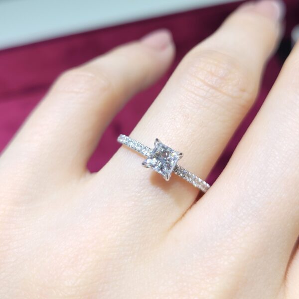 0.60 Ct GIA-Certified Princess-Cut Solitaire Diamond Ring — image 1