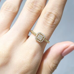 Outlet Pırlanta 0,16 Ct Sarı Fantezi Yüzük