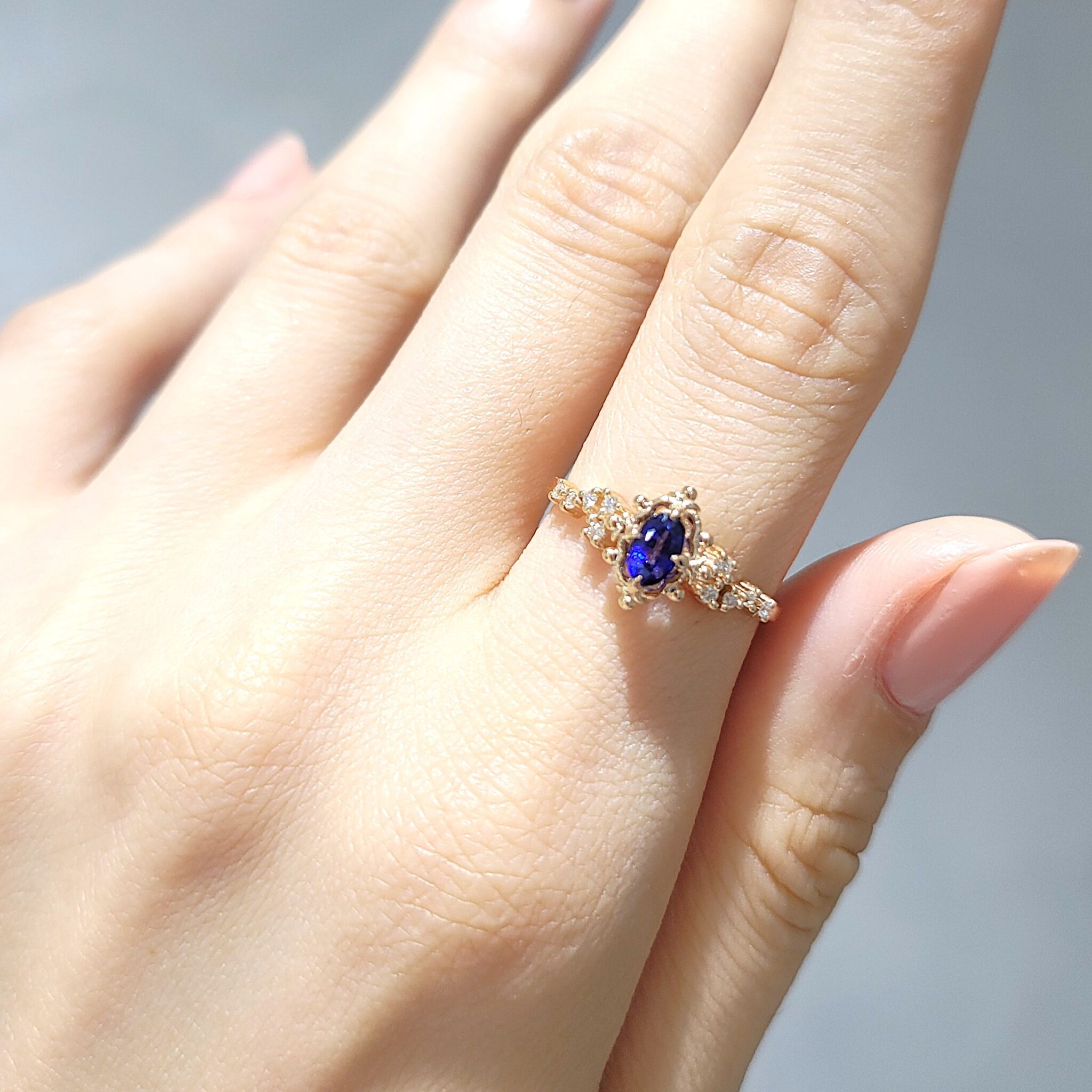 Outlet Pırlanta 0,46 Ct Pırlanta ve Safir Yüzük