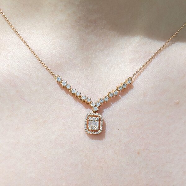 0.52 Ct Baguette Diamond Necklace — image 1