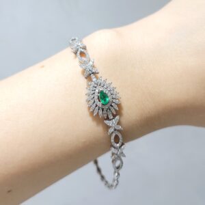 Outlet Pırlanta 1,40 Ct Pırlanta ve Zümrüt Bileklik