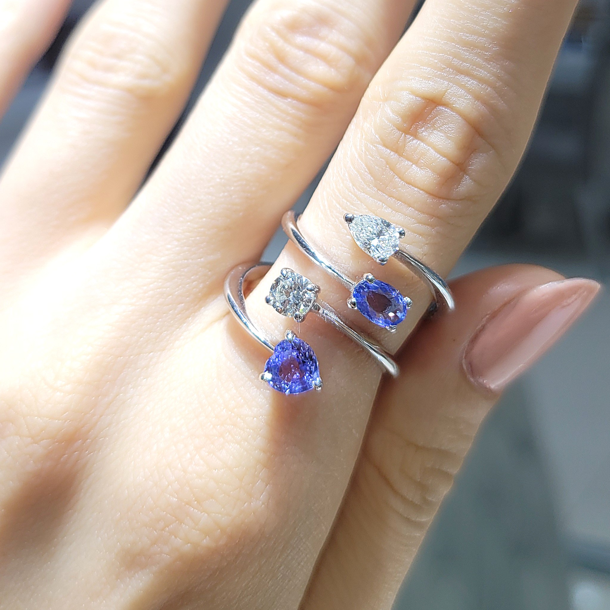 Outlet Pırlanta 1,66 Ct Pırlanta ve Tanzanit Yüzük