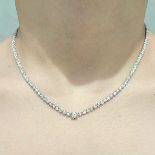 2.46 Ct Tennis Diamond Necklace — image 1