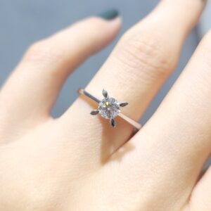 Outlet Pırlanta 0,40 Ct HRD Sertifikalı D Renk Tektaş Yüzük YZ10321