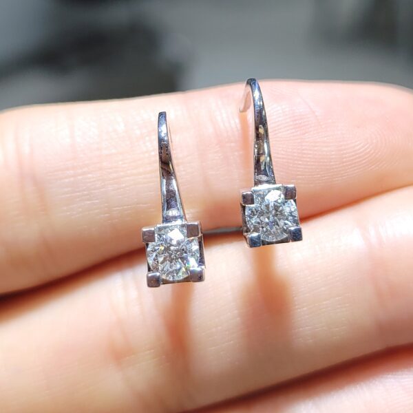 0.74 Ct Solitaire Diamond Earrings — image 1