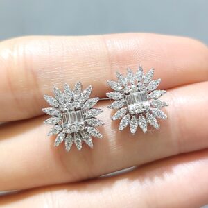 Outlet Pırlanta 0,94 Ct Zarif Baget Küpe KP02921