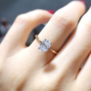 Outlet Pırlanta 1,00 Ct GIA Sertifikalı Oval Tektaş Yüzük YZ10419