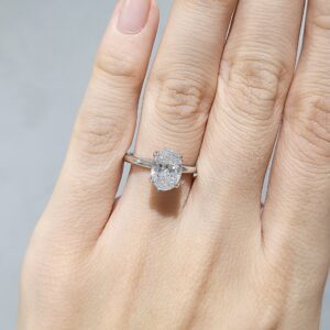 Outlet Pırlanta 1,71 Ct Oval Tektaş Yüzük YZ10312