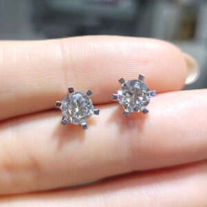 Outlet Pırlanta 2,01 Ct Tektaş Küpe KP02665