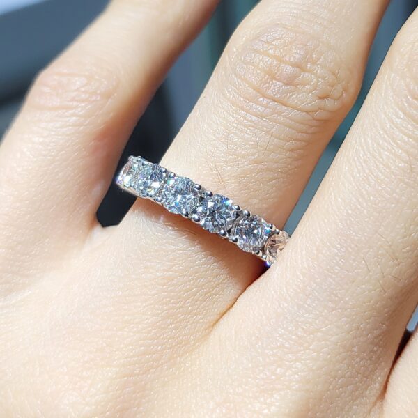 2.12 Ct HRD-Certified Half-Eternity Diamond Ring — image 1