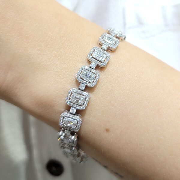 Outlet Pırlanta 5,85 Ct Baget Bileklik BL01381
