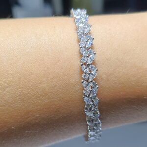 Outlet Pırlanta 7,90 Ct Markiz Kesim Bileklik BL01383