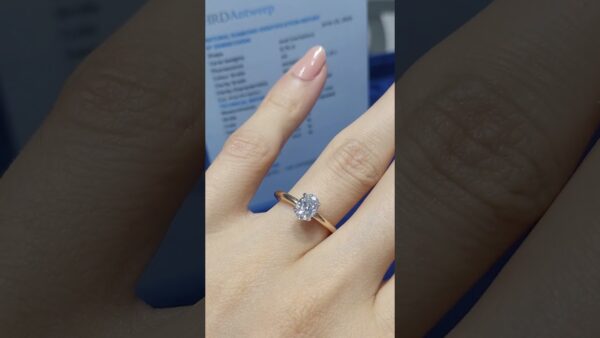 0.70 Ct HRD-Certified D-Colour Oval Solitaire Diamond Ring product video