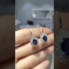 Outlet Pırlanta 2,88 Ct Pırlanta ve Safir Küpe KP02904