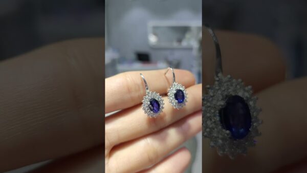 2.88 Ct Diamond and Sapphire Earrings product video