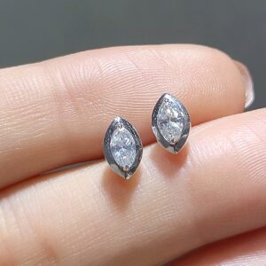 Outlet Pırlanta 0,40 Ct Markiz Kesim Tektaş Küpe KP02912