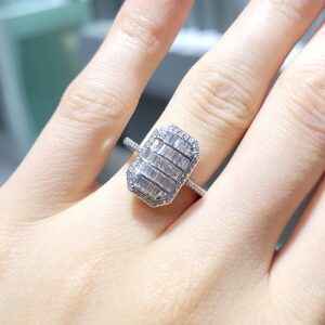 Outlet Pırlanta 0,60 Ct Baget Yüzük YZ10458