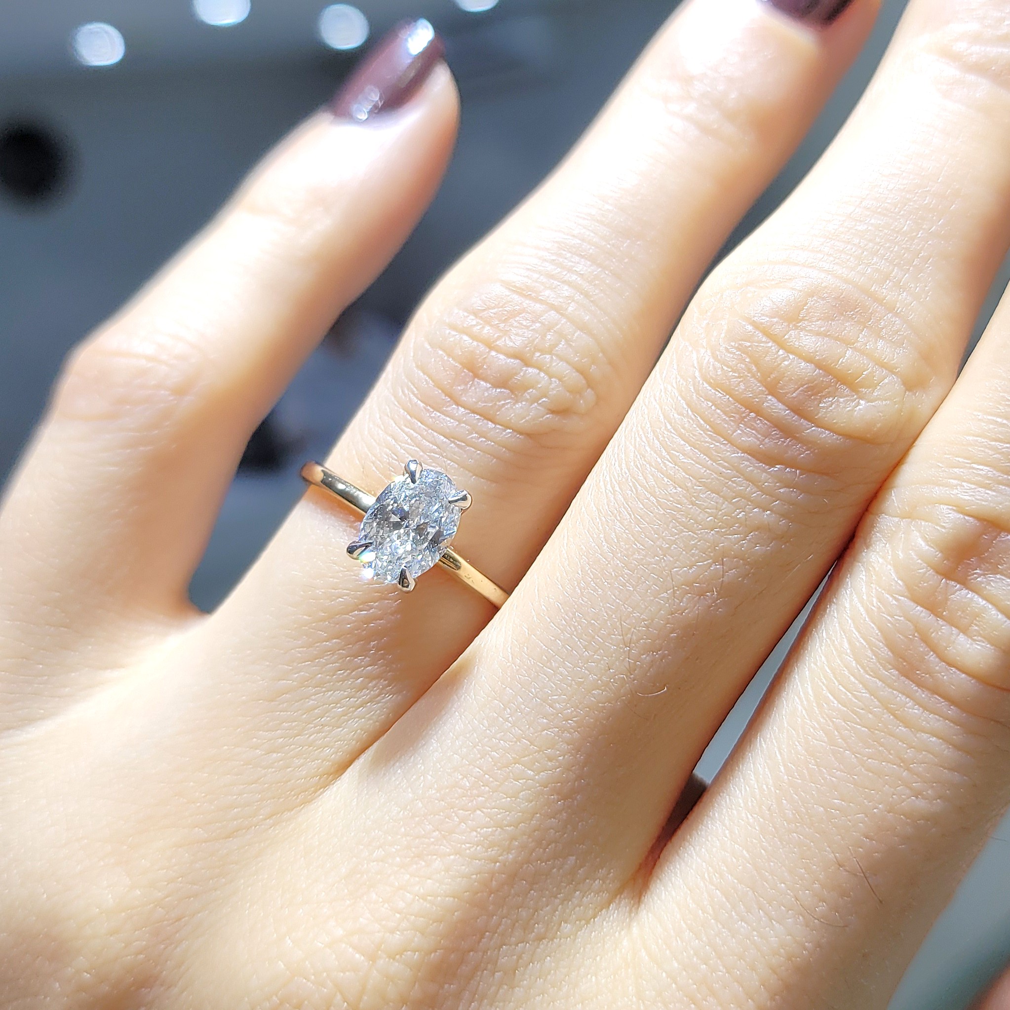 Outlet Pırlanta 1,01 Ct HRD Sertifikalı Oval Tektaş Yüzük YZ10418