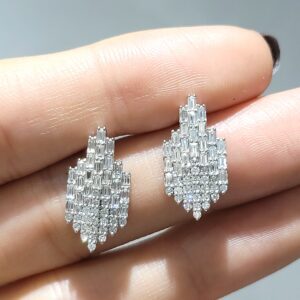 Outlet Pırlanta 1,08 Ct Baget Kesim Küpe KR00845