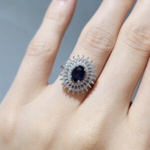 Outlet Pırlanta 1,33 Ct Pırlanta ve Safir Yüzük YZ10115