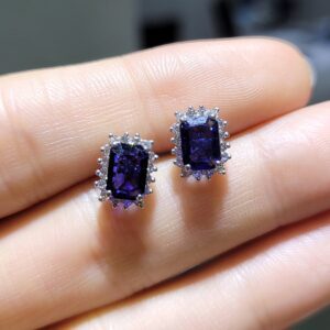 Outlet Pırlanta 2,06 Ct Pırlanta ve Safir Küpe KP02918