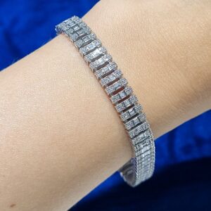 Outlet Pırlanta 3,28 Ct Baget Ve Yuvarlak Kesim Bileklik BL01380