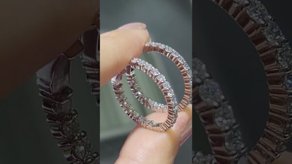 Pırlanta 1,84 Ct İç Tarafı da Taşlı Halka Küpe ürün videosu