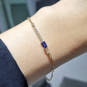 Outlet Pırlanta 0,49 Ct Pırlanta ve Safir Bileklik SRV0052