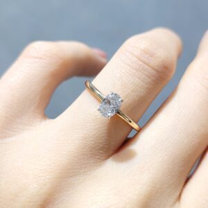 Outlet Pırlanta 0,51 Ct HRD Sertifikalı Oval Tektaş Yüzük YZ10472