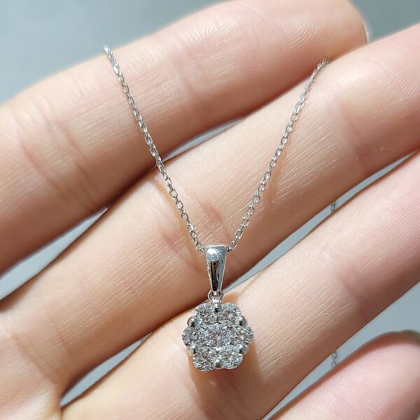 Outlet Pırlanta 0,55 Ct Çiçek Kolye KL02968