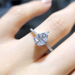 Outlet Pırlanta 0,60 Ct Damla Yüzük KR00884