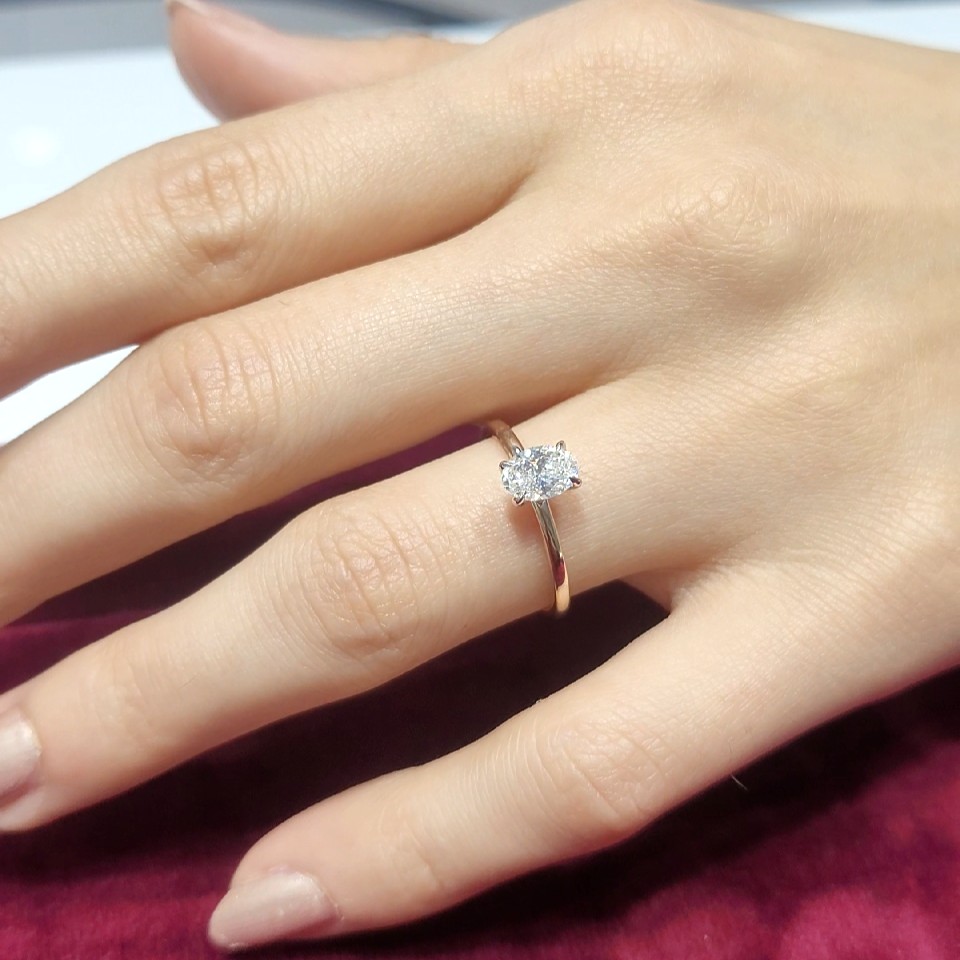 Outlet Pırlanta 0,70 Ct GIA Sertifikalı Oval Tektaş Yüzük YZ10523