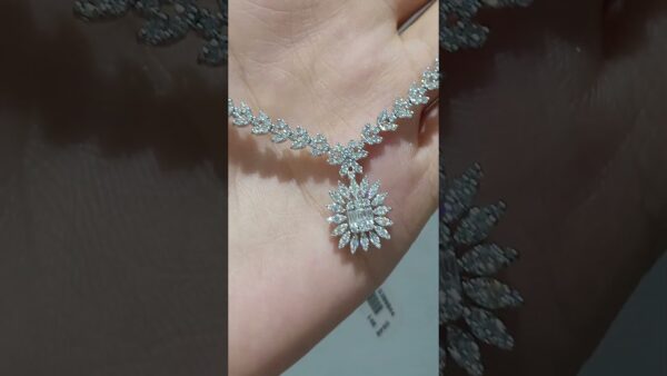 2.18 Ct Delicate Baguette Diamond Necklace product video