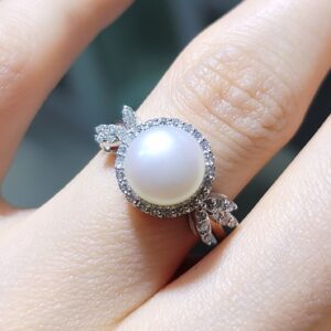 Outlet Pırlanta 0,34 Ct Pırlanta ve İnci Yüzük KR00897