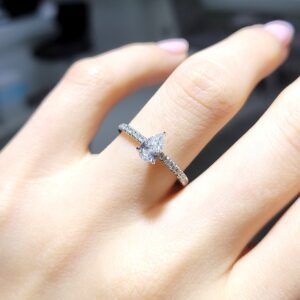 Outlet Pırlanta 0,52 Ct HRD Sertifikalı Damla Kesim Tektaş Yüzük YZ10608