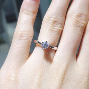 Outlet Pırlanta 0,54 Ct HRD Sertifikalı Altı Tırnak Tektaş Yüzük YZ10394