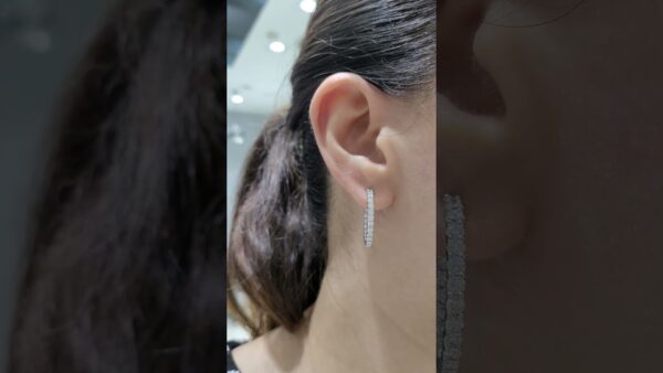 Pırlanta 2,03 Ct İç Tarafıda Taşlı Halka Küpe ürün videosu