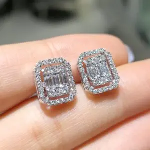 Outlet Pırlanta 1,25 Ct Baget Küpe KP02573