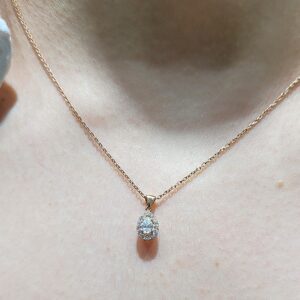 Pırlanta 0,26 Ct Damla Kesim Kolye KR00907