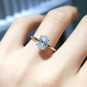 Pırlanta 1,70 Ct HRD Sertifikalı Oval Tektaş Yüzük YZ10284