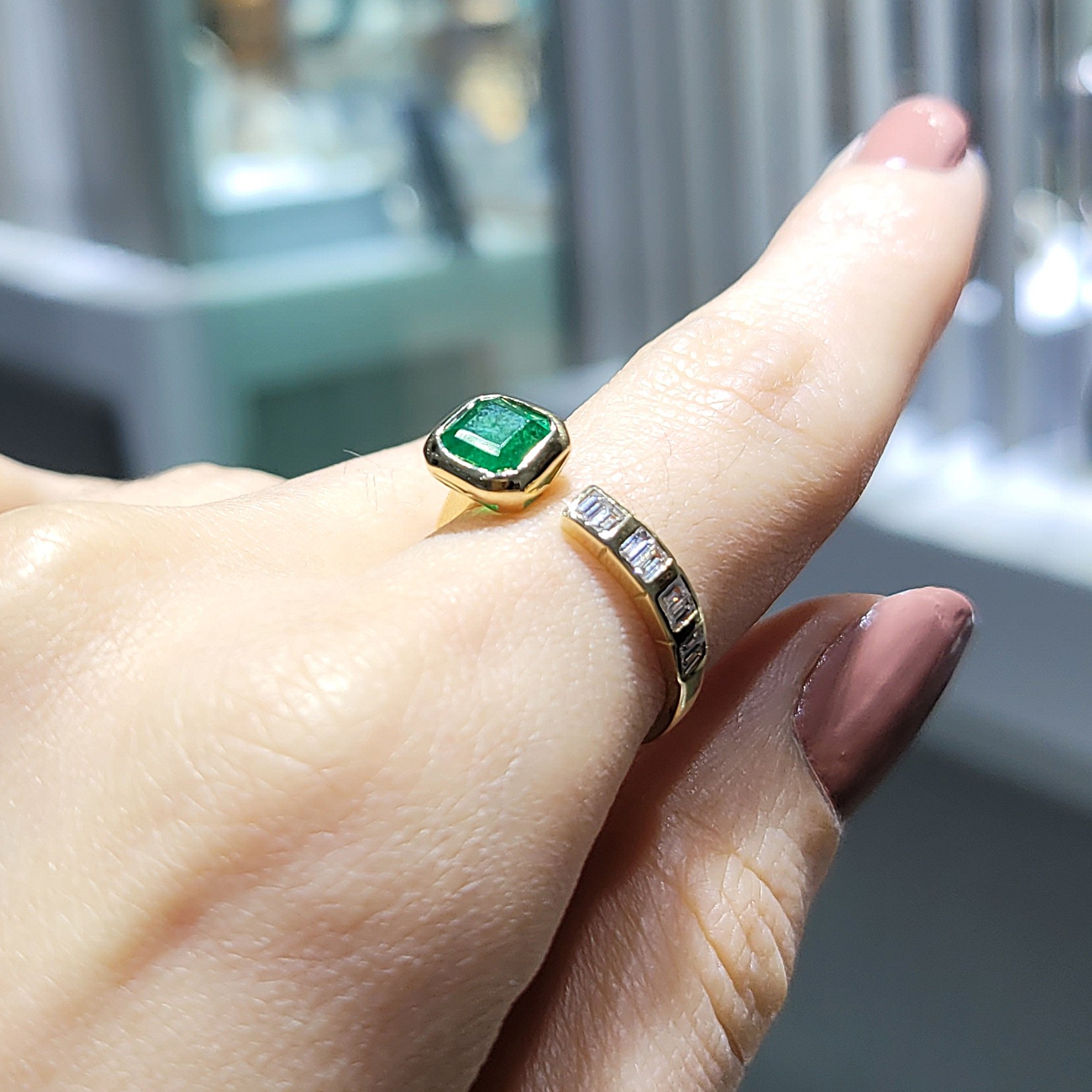 Pırlanta 1,30 Ct Pırlanta & Zümrüt Yüzük ZL03214-2