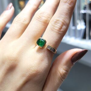 Pırlanta 1,30 Ct Pırlanta & Zümrüt Yüzük ZL03214