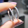 Pırlanta 2,24 Ct İçi Dışı Taşlı Halka Küpe KP03042